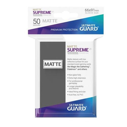 Ultimate Guard 50 - Supreme UX Sleeves Standard Size - Matte Dark Grey - UGD010809