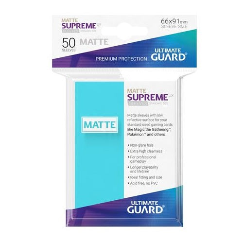 Ultimate Guard 50 - Supreme UX Sleeves Standard Size - Matte Aquamarine - UGD010817