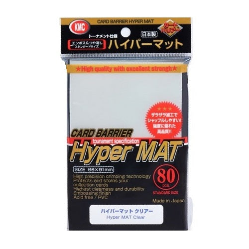 KMC 80 card sleeves deck protectors - Hyper Matte Clear (New Design) - 001515