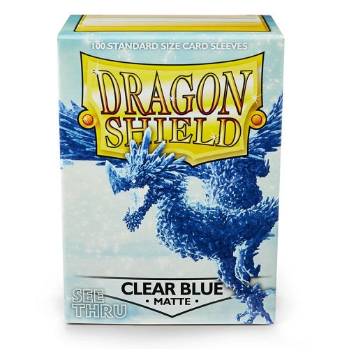 Dragon Shield 100 - Standard Deck Protector Sleeves - Matte Clear Blue - AT-11033