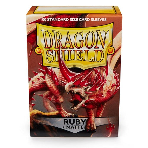 Dragon Shield 100 - Standard Deck Protector Sleeves - Matte Ruby - AT-11037