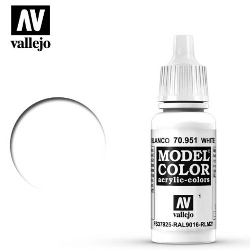 Acrylicos Vallejo -001 - 70951 - Model Color - White - 17 ml.