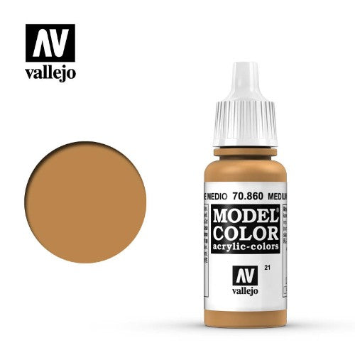 Acrylicos Vallejo -021 - 70860 - Model Color - Medium Fleshtone - 17 ml.
