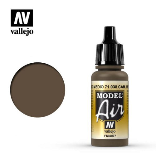 Acrylicos Vallejo - 71038 - Model Air - Camouflage Medium Brown - 17 ml.