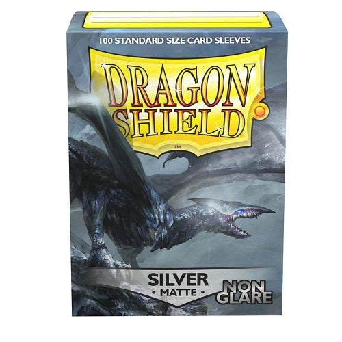 Dragon Shield 100 - Standard Deck Protector Sleeves - Non Glare Matte Silver Argentia - AT-11808